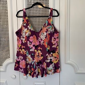 Floral Peplum Swimsuit Top